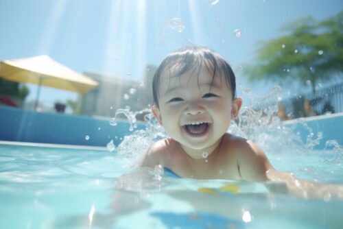 プールや子供、泳ぎや夏などを表す時に