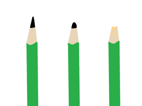 エンピツ、3本、尖った表現などに